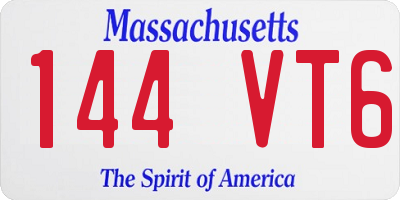 MA license plate 144VT6