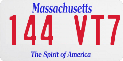 MA license plate 144VT7