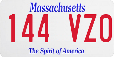MA license plate 144VZ0