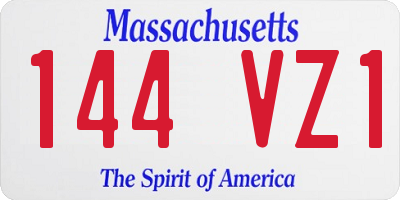 MA license plate 144VZ1