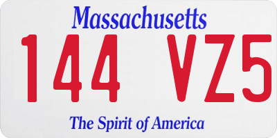 MA license plate 144VZ5
