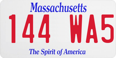 MA license plate 144WA5