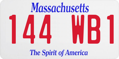 MA license plate 144WB1