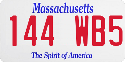 MA license plate 144WB5