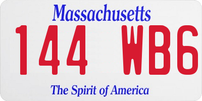 MA license plate 144WB6