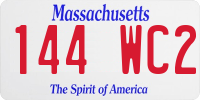 MA license plate 144WC2