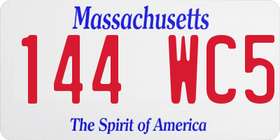 MA license plate 144WC5