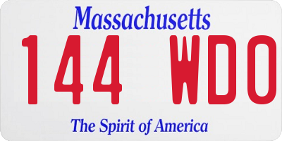 MA license plate 144WD0