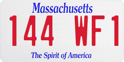 MA license plate 144WF1