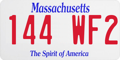 MA license plate 144WF2