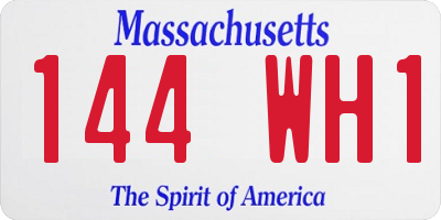 MA license plate 144WH1