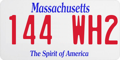 MA license plate 144WH2