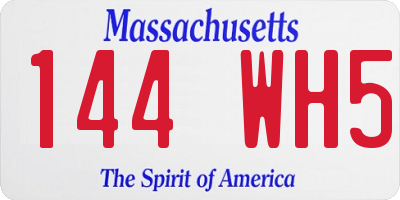MA license plate 144WH5