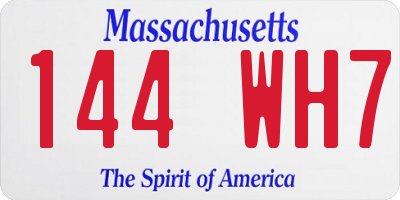 MA license plate 144WH7
