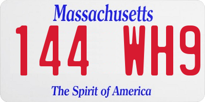 MA license plate 144WH9