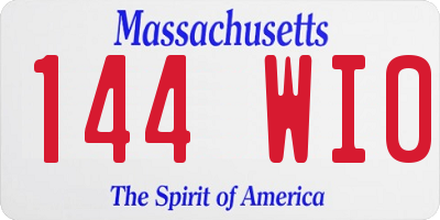 MA license plate 144WI0