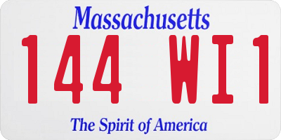 MA license plate 144WI1