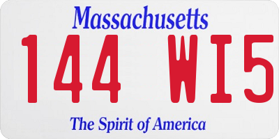 MA license plate 144WI5