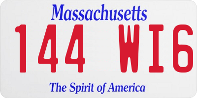 MA license plate 144WI6