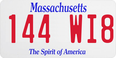 MA license plate 144WI8