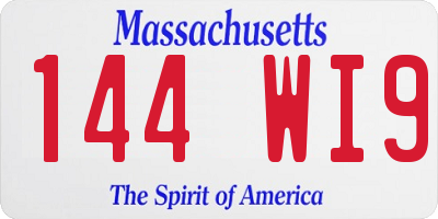 MA license plate 144WI9