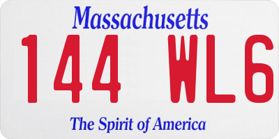 MA license plate 144WL6