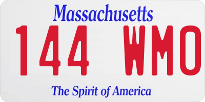 MA license plate 144WM0