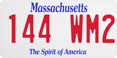 MA license plate 144WM2