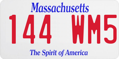MA license plate 144WM5