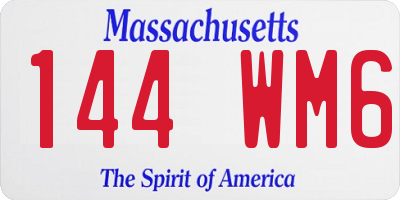 MA license plate 144WM6