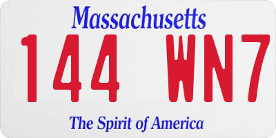 MA license plate 144WN7