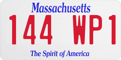 MA license plate 144WP1