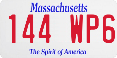 MA license plate 144WP6