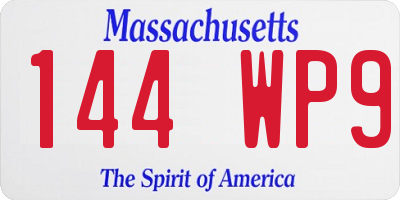 MA license plate 144WP9