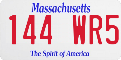 MA license plate 144WR5