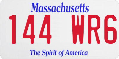 MA license plate 144WR6