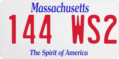 MA license plate 144WS2