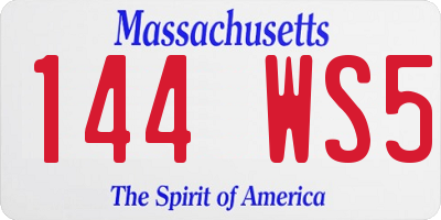 MA license plate 144WS5