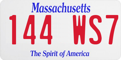 MA license plate 144WS7