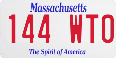 MA license plate 144WT0