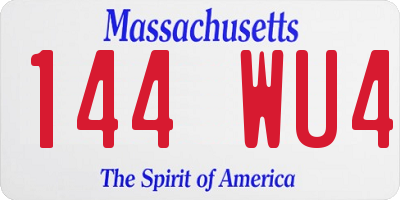 MA license plate 144WU4