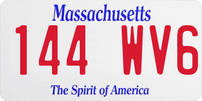 MA license plate 144WV6
