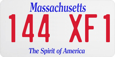 MA license plate 144XF1