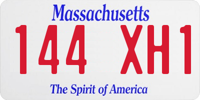 MA license plate 144XH1