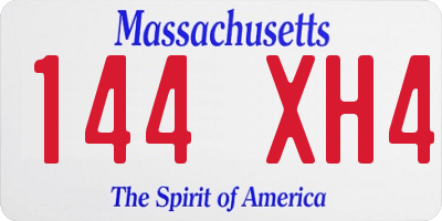 MA license plate 144XH4
