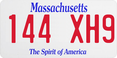 MA license plate 144XH9
