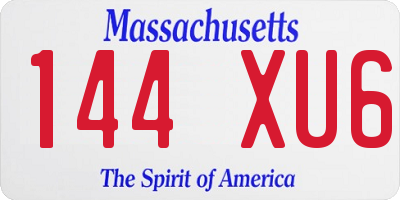 MA license plate 144XU6