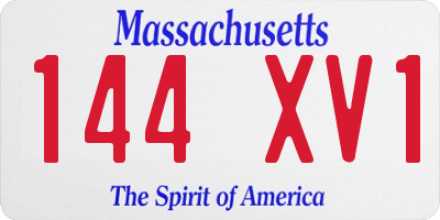 MA license plate 144XV1