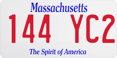 MA license plate 144YC2