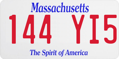 MA license plate 144YI5